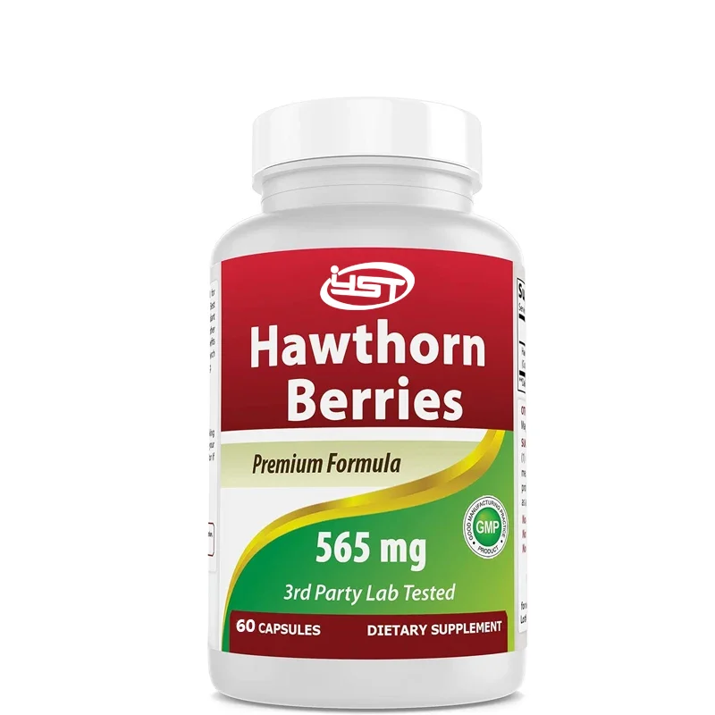 Hawthorn berries 565 milligrams with 60 capsules (1 bottle), supporting healthy cholesterol levels