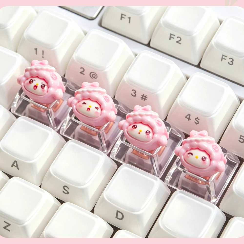 Cute Expression Theme 3D Keycaps Set PC Material XDA Profile for MX Stem Transmission Design for Mechanical Keyboard Arrow Keys 4