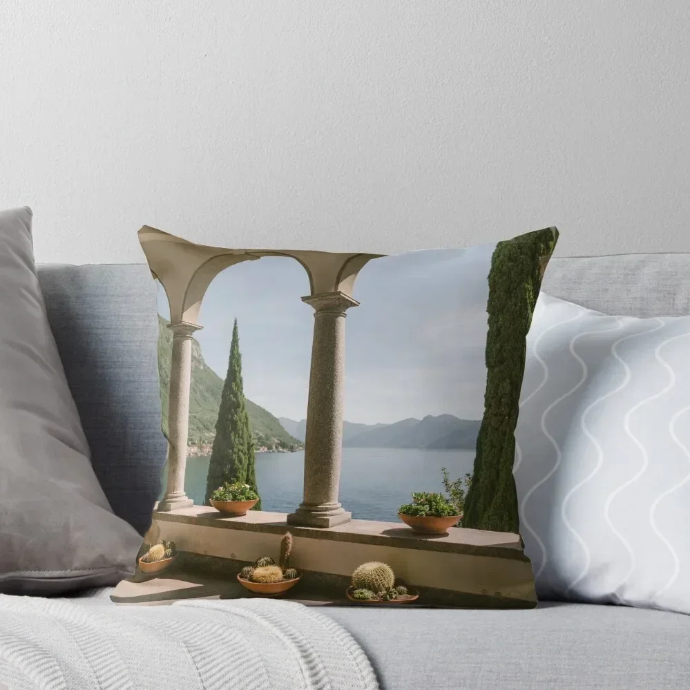 Lake Como, Varenna, Italy, Ocean Views Throw Pillow Decorative Cushions For Luxury Sofa Cusions Cover pillow