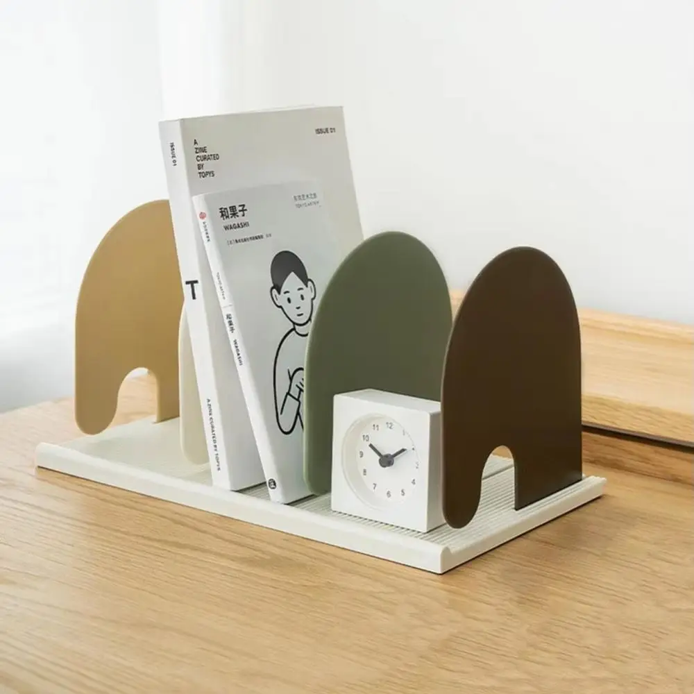 

Non-Skid Adjustable Bookends Detachable Smooth Edge Plastic Desktop Bookshelf Reusable Space-saving Book Storage Rack School