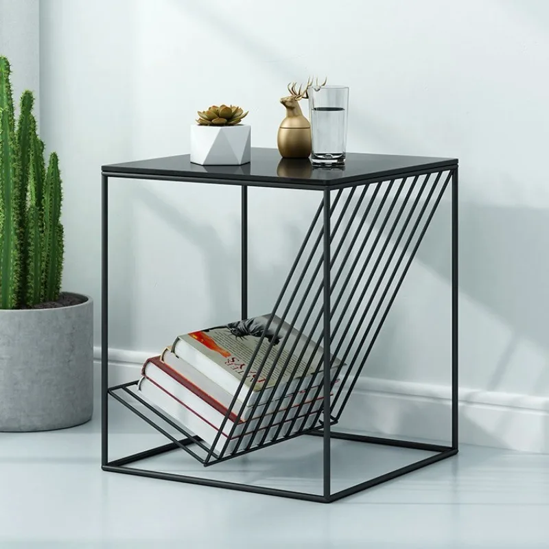 Table basse nordique table de chevet en fer forgé moderne simple carré