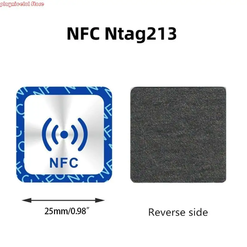 6つの抗メタルNTAG213ステッカーNFC NTAG213タグステッカースクエアNFCステッカーのE8BAセット
