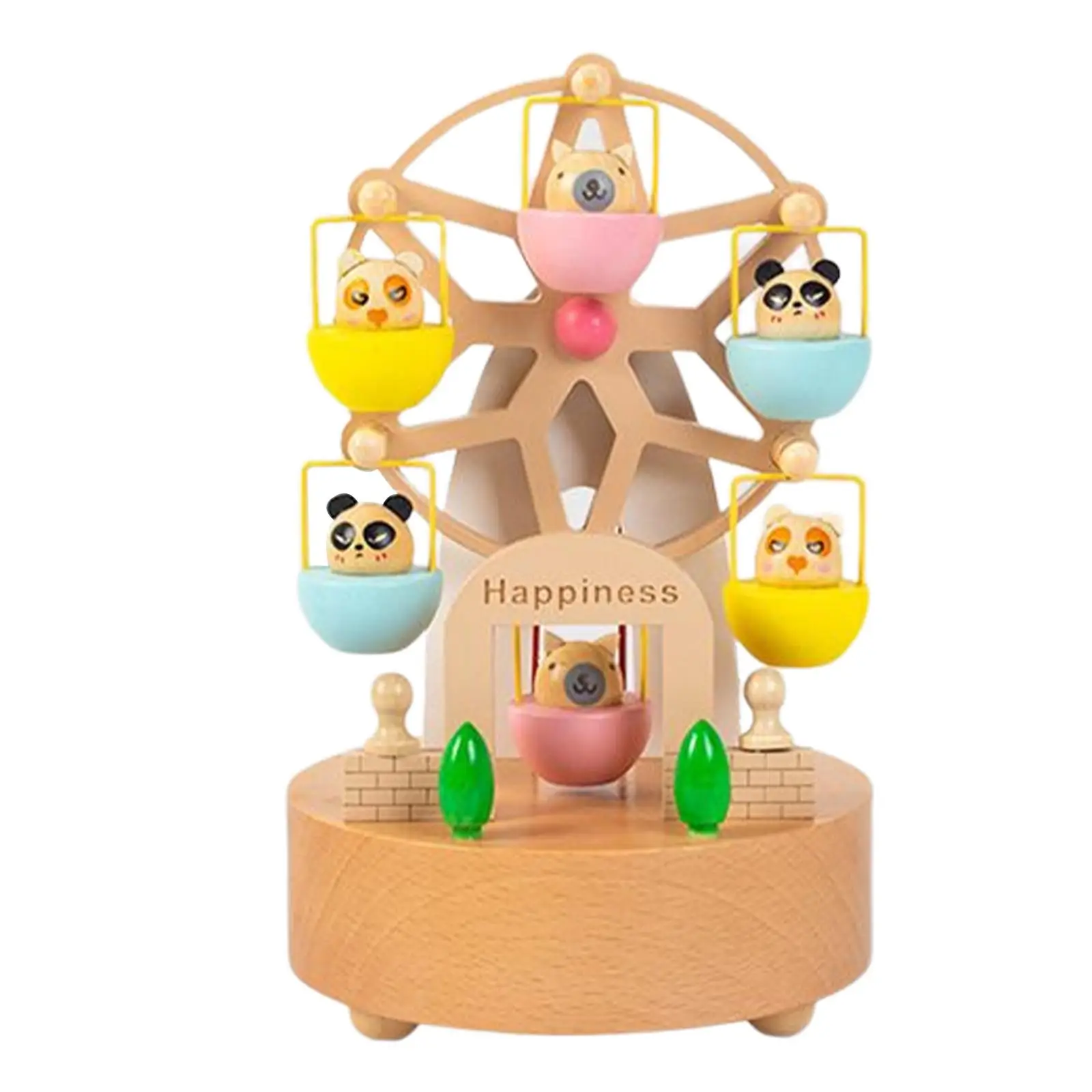 Wheel Musical Boxes Rotating Swing Animals Wind Up Mechanical Music Box for
