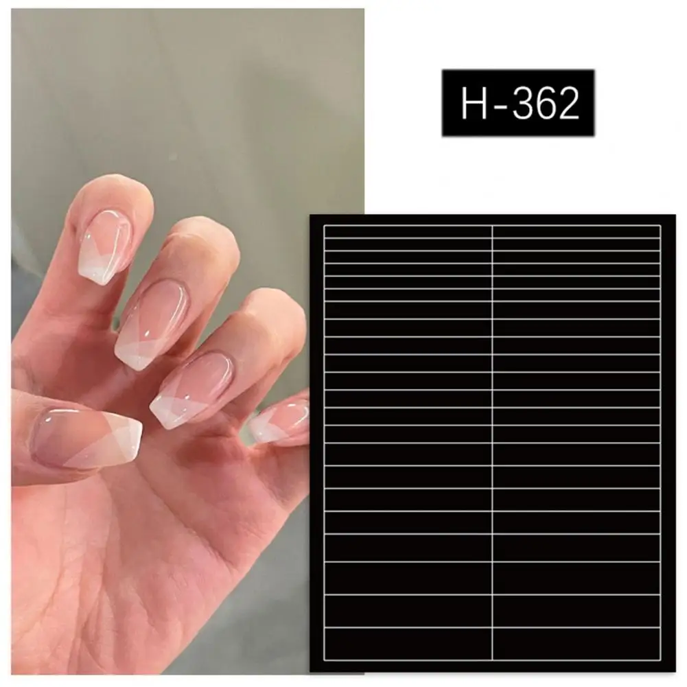 Diy naklejki do paznokci szykowne naklejki do paznokci 6 arkuszy Manicure z pustym uśmiechem linia wzory biżuteria lakier do paznokci spryskiwacz paznokci