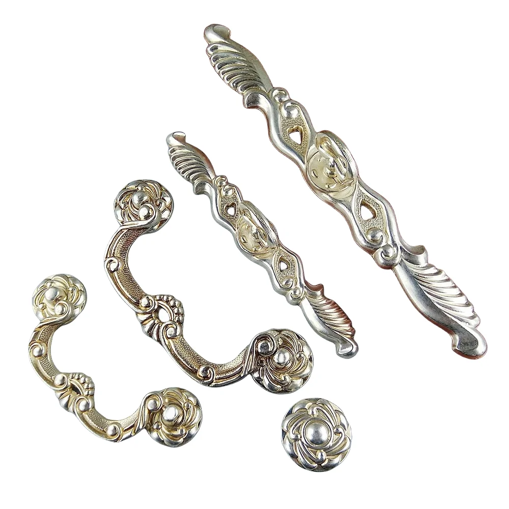 Antique Silver Handle For Furniture Hardware Kitchen Cabinets Door Drawer Knob Wardrobe Cupboard Dresser Pulls Vintage Handles