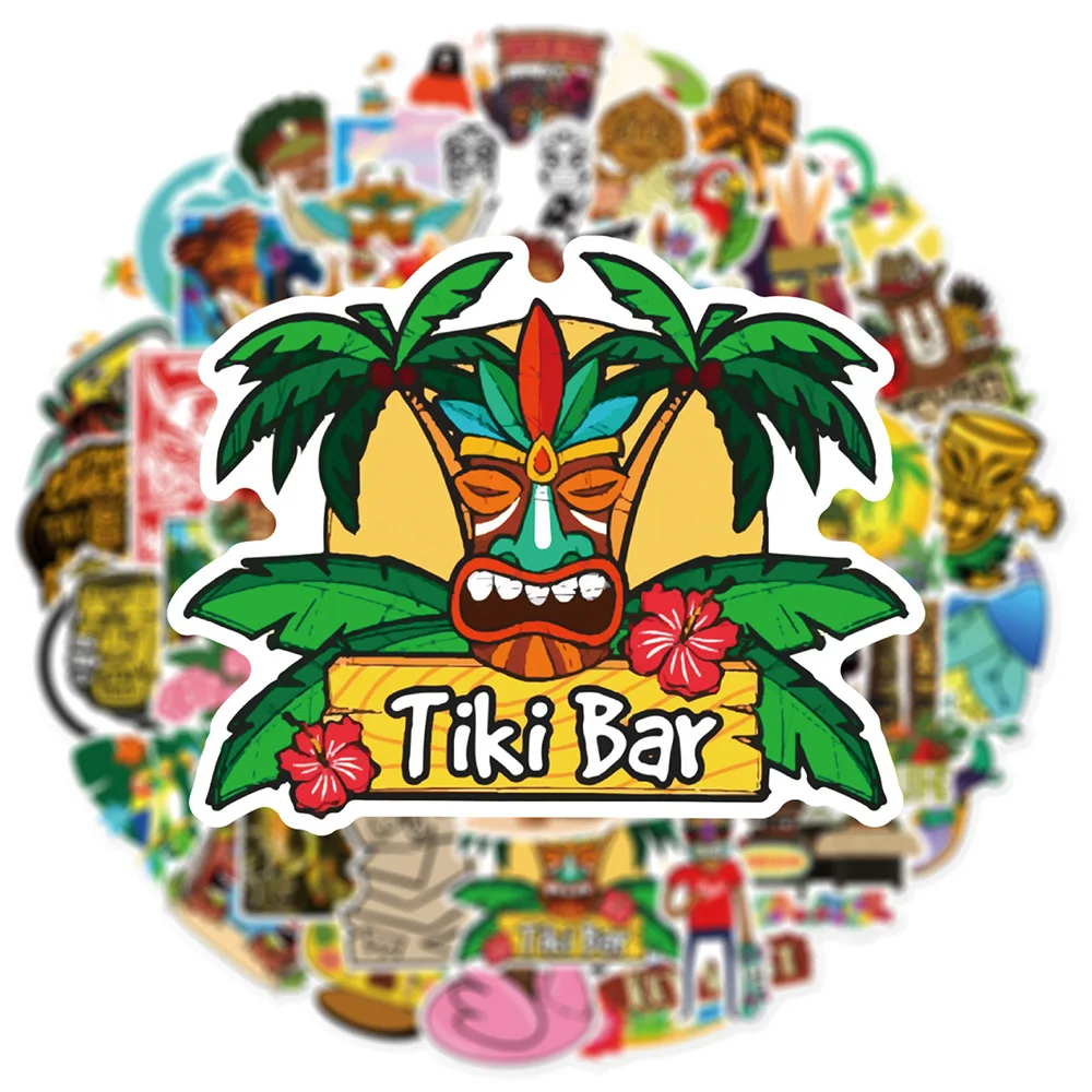 10/30/50PCS Hawaii Vacation Tiki Bar Featured Sticker DIY Phone Laptop Luggage Skateboard Graffiti Decals Fun for Kid Gift