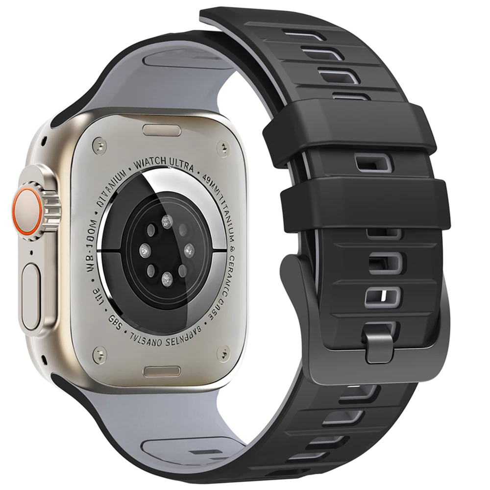 Silikon-Sportarmband für Apple Watch Band 49mm 46mm 45mm 44mm 42mm Correa Armband iWatch Series 11 10 9 8 7 6 5 SE3 Ultra 3 2