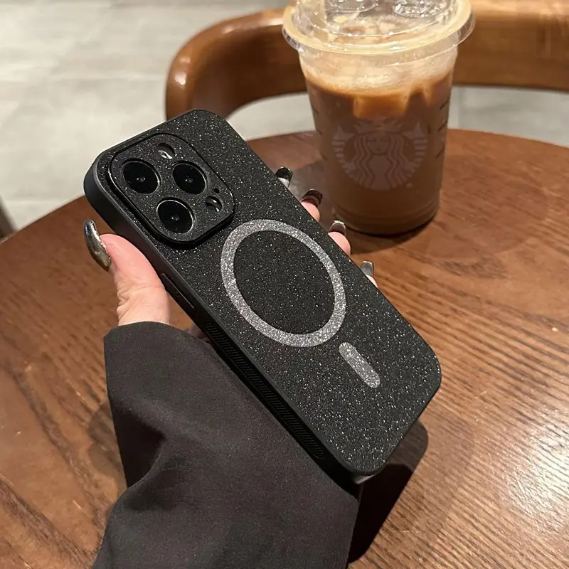 

Glitter Magnetic Attraction for iPhone15promax Case iPhone14plus Fashion iPhone13Pro Luxury iPhone12 Premium iPhone11 Shockproof