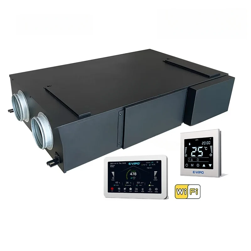 

E-VIPO to Exchangers Recuperator Unit Energy Saving EC Motor Heat Recovery System Dual VMC Horizontal Flow