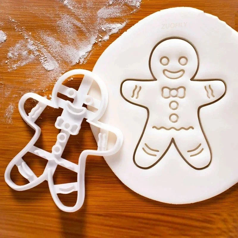 1/2pcs Halloween Gingerbread  Skull Cookie Cutter Christmas Plastic Skeleton Biscuit Mold Fondant Pastry Cartoon Cake Decoration