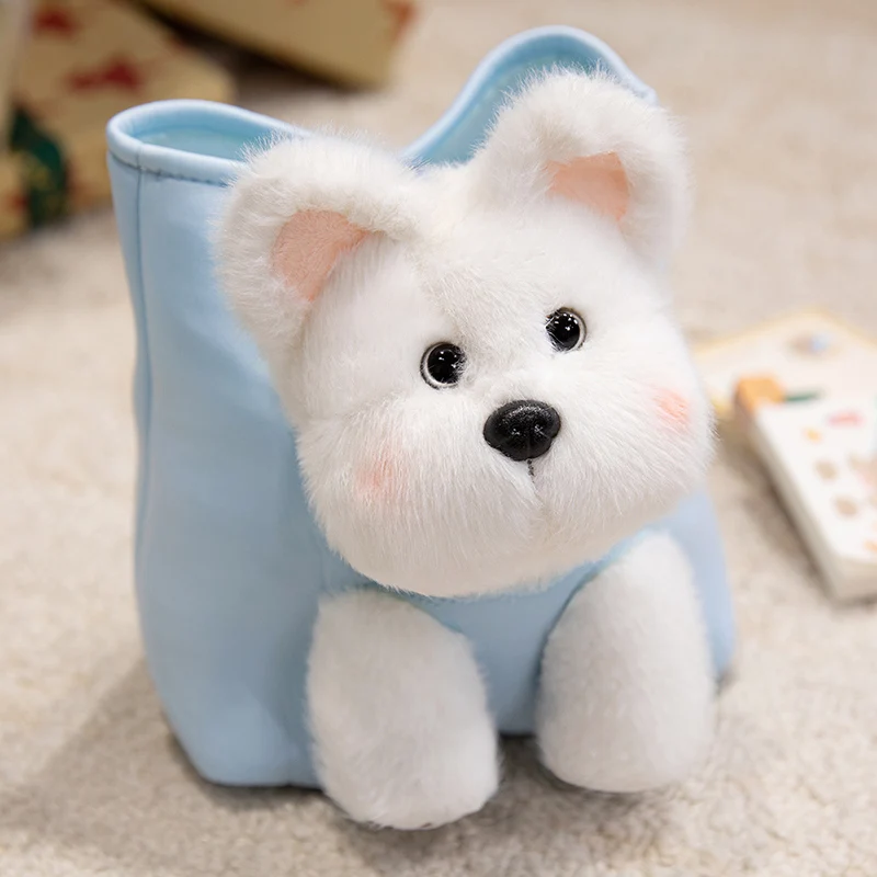 

18CM Hide-and-seek Animal Dog Plush Stuffed Doll With Snack Bag Intresting Toy Birthday Gifts