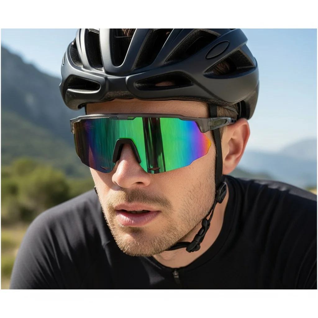 Neue UV-beständige Sport-Radbrille, Fahrrad-Sport-Sonnenbrille, einteilige bunte Sonnenbrille 9991