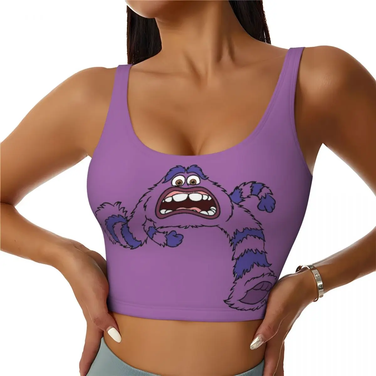 

Custom High Impact Monsters University Scare Sports Bra Women's Gym Workout Yoga Crop Top