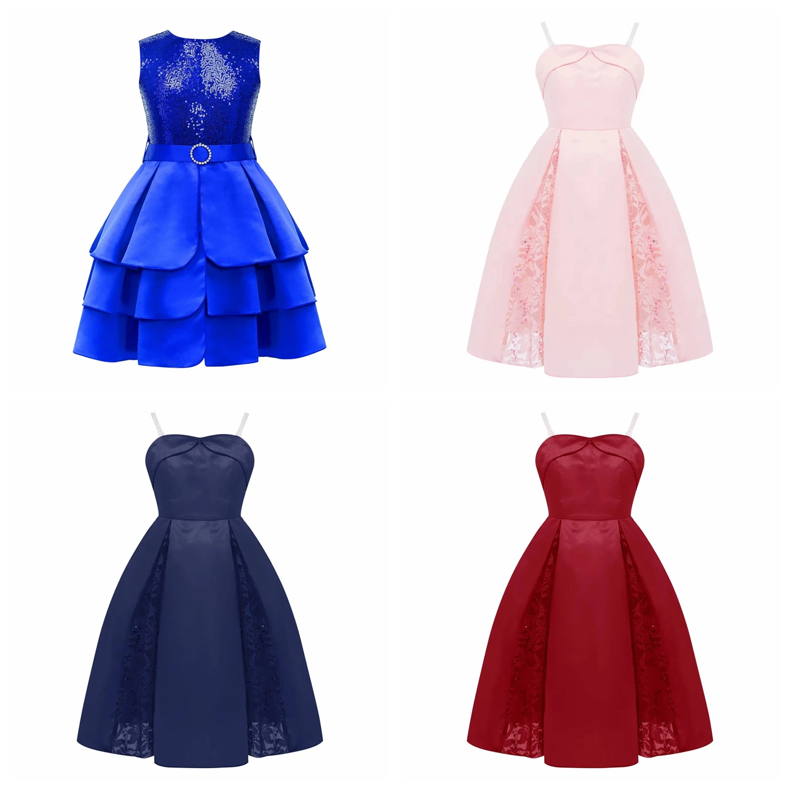 

Gir Llyrical Modern Dance Festival Costume Floral Lace Party Dress Sweetheart Sleeveless Girls Elegant Princess Gown Vestidos