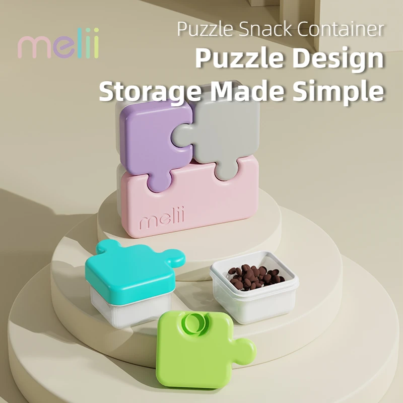 Melii Puzzle Container Fruit Lunch Box Picnic Box Storing Fruits Snacks Portable Detachable Babies Kids Separated for Organizing