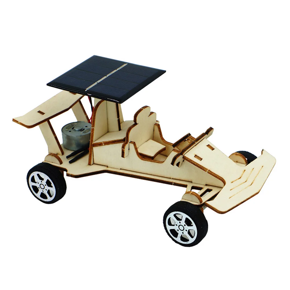 Wood Solar Car Model Kit Primary School Small Production Invention Assembly Toys School Projects Teaching Educational Equipment