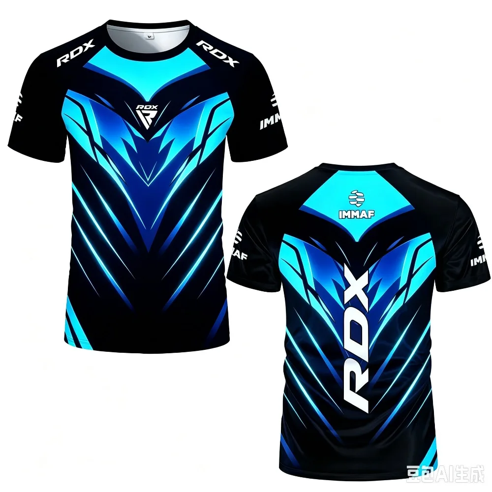 3D Print Sport Quick-dry Breathaing  MenT-shirt Outdoor RDX Boxing Match - New Jersey Fans T-shirt Parent-child Short Sleeve Top