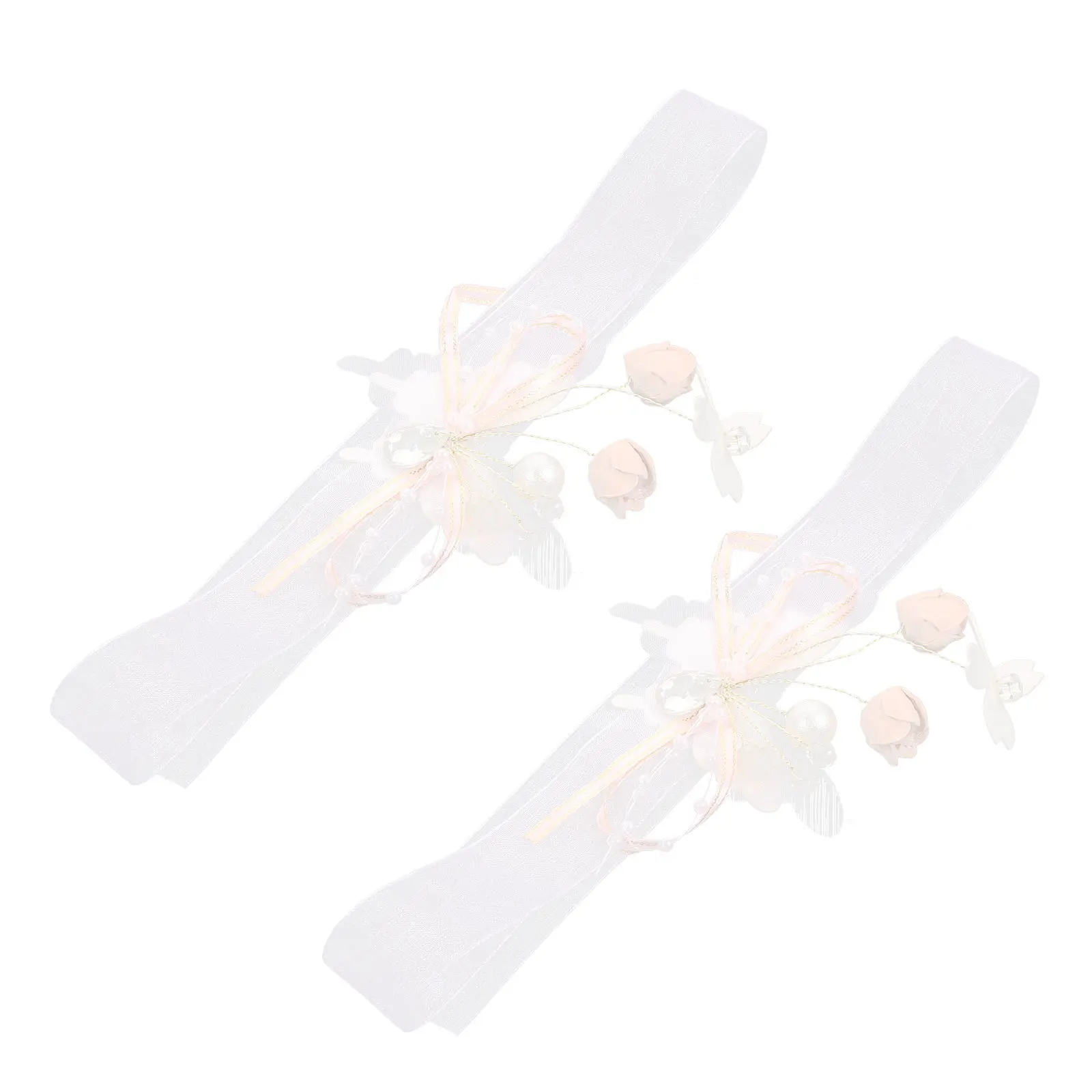 2 pçs pérola casamento pulso flor pulseira de noiva dama de honra traje acessório decoração rústica flor de pulso