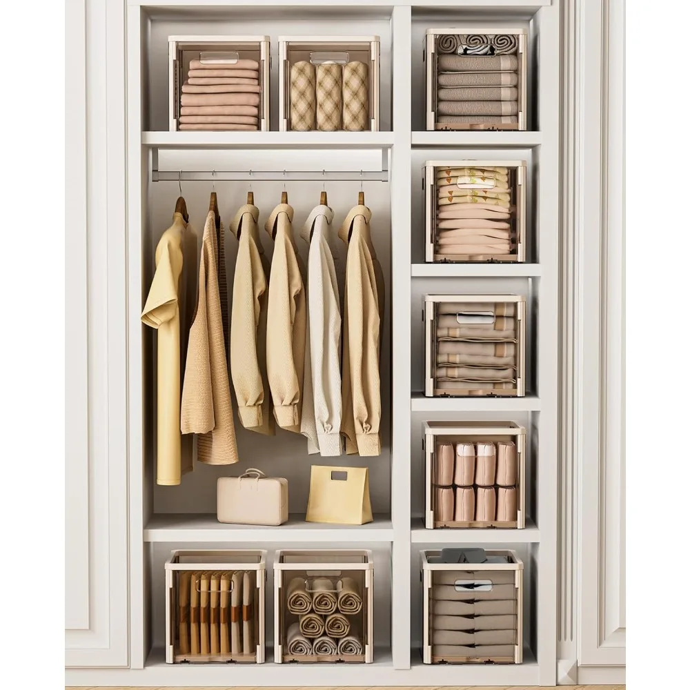 

HOME Clear Storage Cube Bins - 6 Pack Foldable Cube Storage Bins