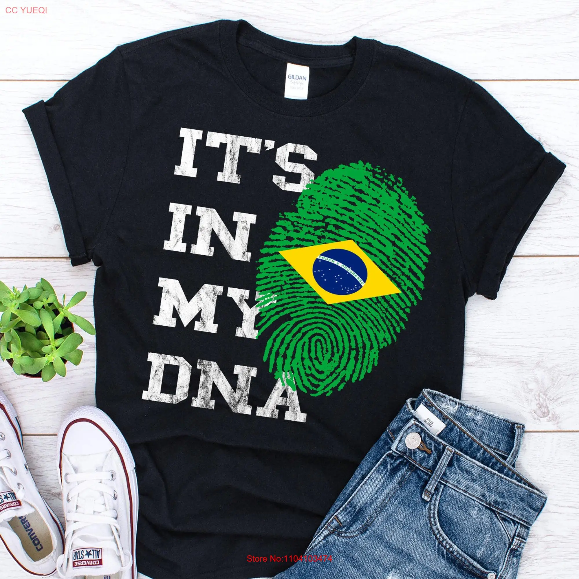 It's In My Dna T Shirt Brazil Flag s Brazilian Pride Brazillian Roots long or short sleeves