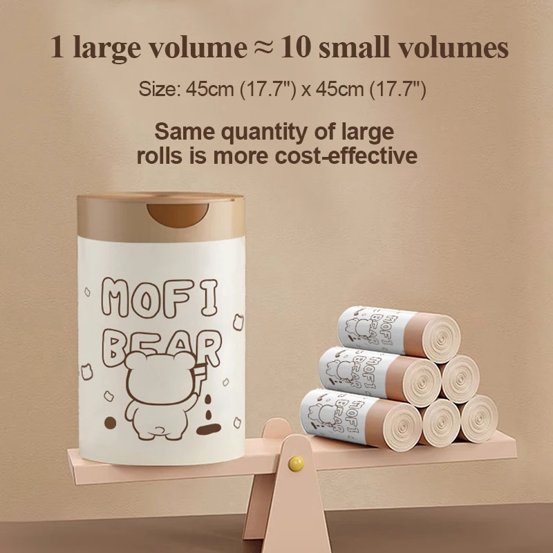 Gallon 100/200pcs Small Trash Bags Strong Cream color Garbage Bags, Bathroom Trash Can Bin Liners, Plastic Bags for Office