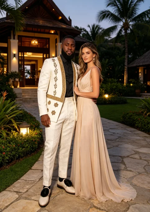 Elegant Applique Men Suits High-end Gold Embroidery Formal Groom Wedding Tuxedos 2 Pieces Sets Male Prom Blazers Costume Homme