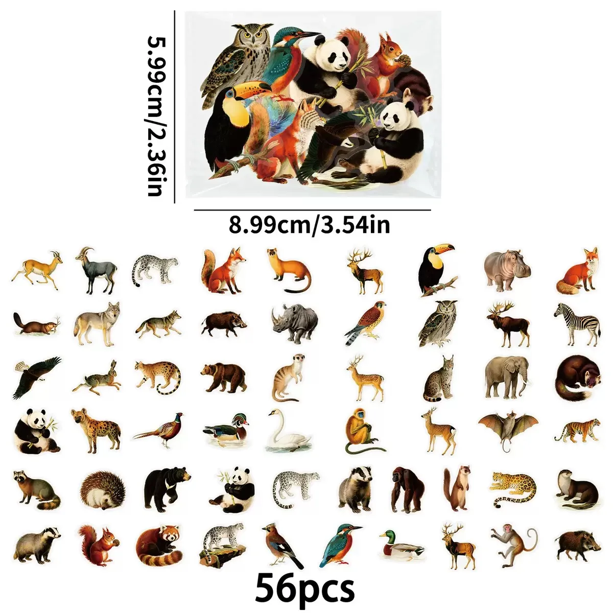 10/50 قطعة مختلطة الرجعية البرية الغابة الحيوانات الأليفة ملصقات الكتابة على الجدران للبنين DIY بها بنفسك لعبة سكرابوكينغ زجاجة ماء الهاتف الثلاجة ملصق