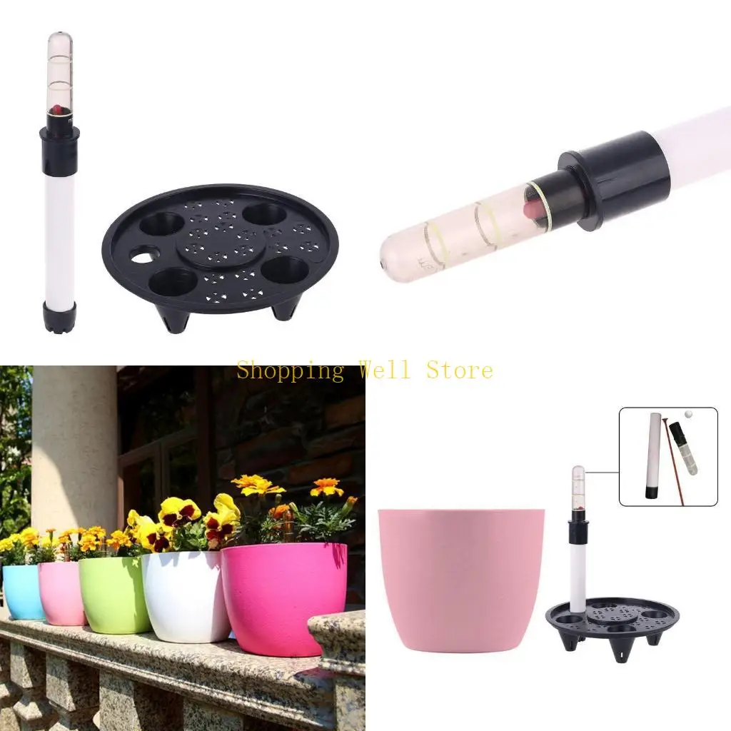 KX4B PP 6x5 Watering Planters Flower Pots Indoor with Water Level Indicators Garden Modern Decorative Planter Pot for All
