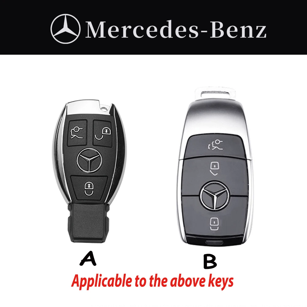 ABS ألياف الكربون نمط حلقات المفاتيح سيارة لمرسيدس بنز AMG A B C E S الفئة W204 W205 W212 W176 GLC CLA W177 غطاء حافظة مفاتيح السيارة #2