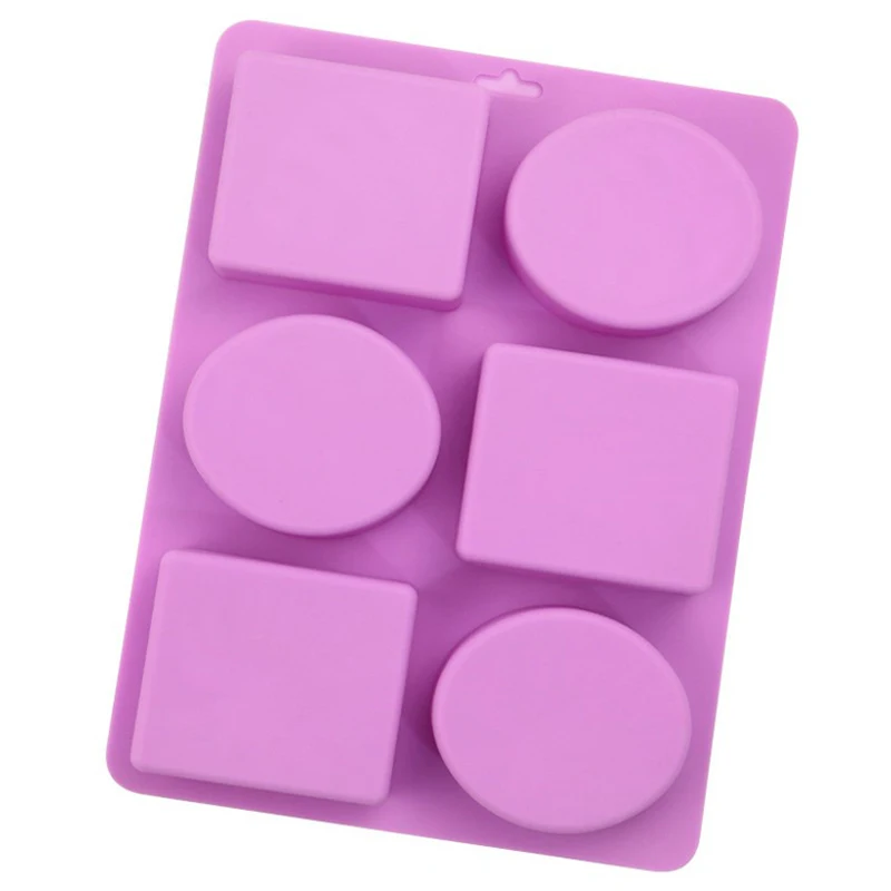 6 Cavities Square Oval Leaves Handmade Soap Mold High Temperature Resistant DIY Aromatherapy Mold Cake Mold
