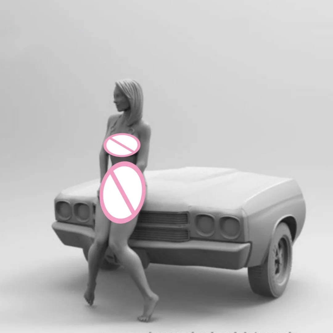 Figurka żywiczna w skali 1/24 Piękna kobieta Model Nsfw (Bez samochodu) Zestaw do samodzielnego montażu Niezmontowany i niepomalowany Model do druku 3D zabawka 032