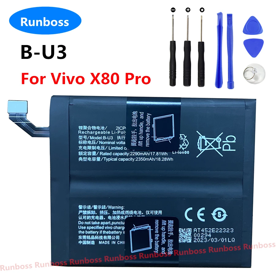 

B-U3 4700mAh Mobile Phone Replacement Battery For Vivo X80 Pro X80Pro Repair Part Original Capacity Phone Batteries