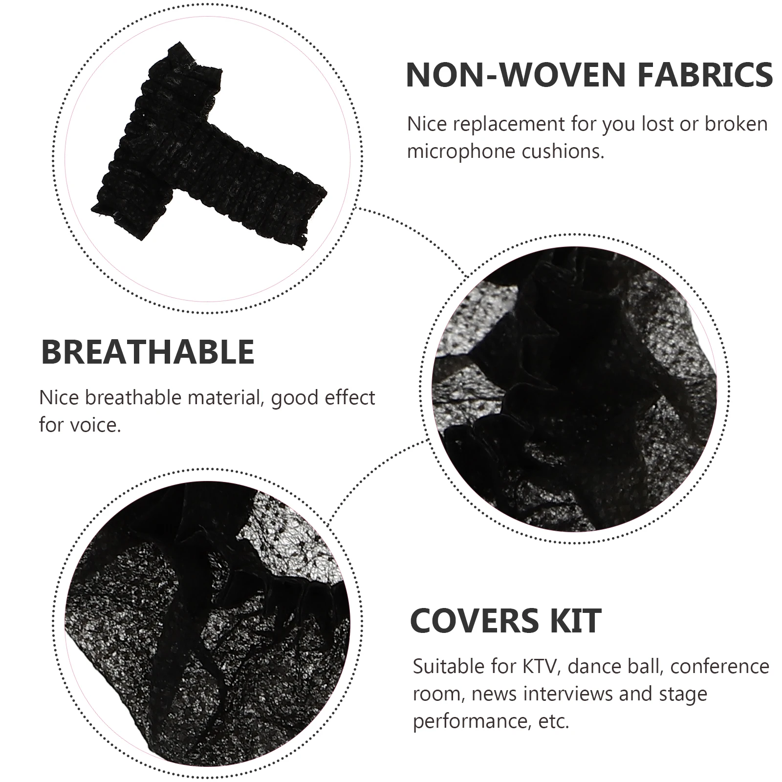 

200pcs Disposable Microphone Protective Saliva Spray Covers For Ktv Meeting Interview Stage Non Woven Mic Covers Spatter Dust