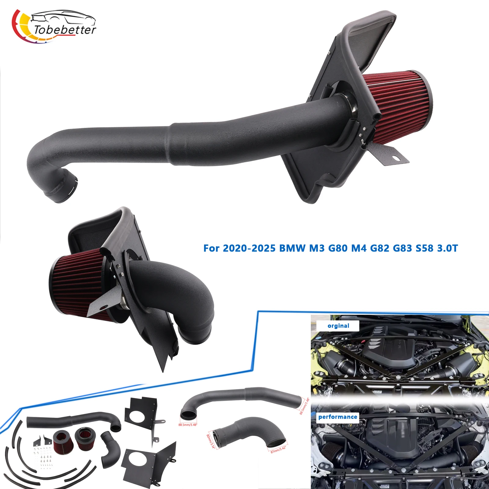 

Sistema de Admisión de Aire Frío para BMW M3 G80 M4 G82 G83 S58 3.0T 2021+ 2025
