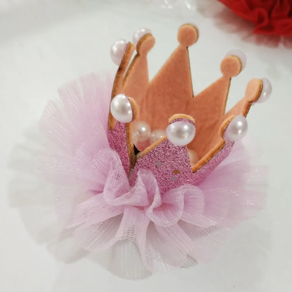 

Заколка для волос в виде короны, розовая, кружевная, для девочек, женщин, детей, подарок на день рождения, заколка-зажим, детская заколка для волос, прочная, надежно фиксирующая волосы