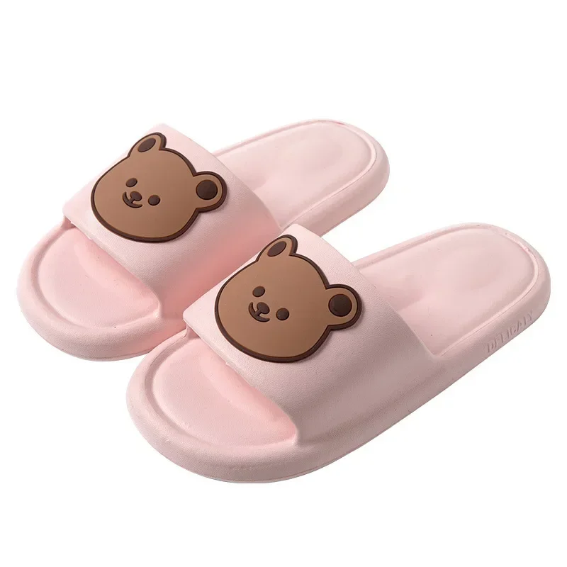 Chinelos de plataforma Little Bear para homens e mulheres, antiderrapante, confortável, ao ar livre, chuveiro, sapatos de casal, casa, verão