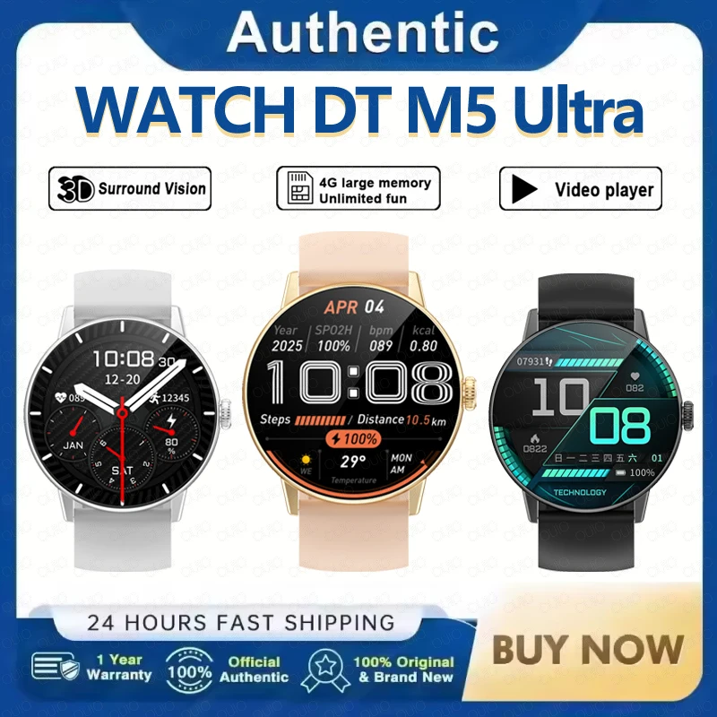 New 3D Surround Vision Smart Watch Google Map Built-in App 4GB large Memory Built-in photo album TWS Headphone Smart Watch