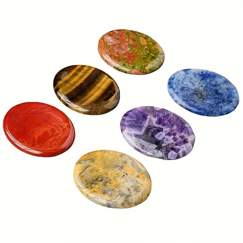 Sorgenstein, Amethyst, Rosenquarz, handgeschnitzter Reißstein, Taschenmeditation, ovaler Kristall, natürliche Vitalität, Entspannung, Palmenstein – Detail 5