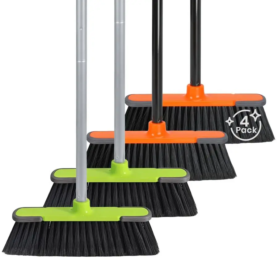 

PK Soft Bristle Push Brooms for Sweeping Indoor Outdoor Heavy Duty Commercial Broom for Shop Restaurant House Broom for Garage K