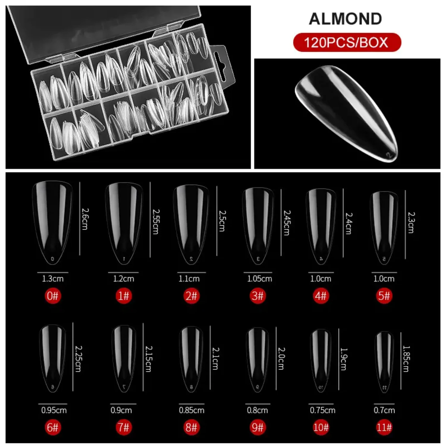 Flawless Manicure Look Achieved with 120 Stunning Transparent Acrylic Capsule Fake Nails in Boxed Kit for Perfect Nail Styling