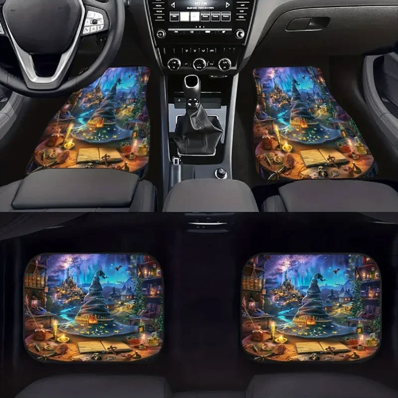 4pcs Dreamy Eve Themed Car Floor Set, Universal Non-slip Velvet Material, Decorates The Car Interior Space, Easy To Clean, Inter