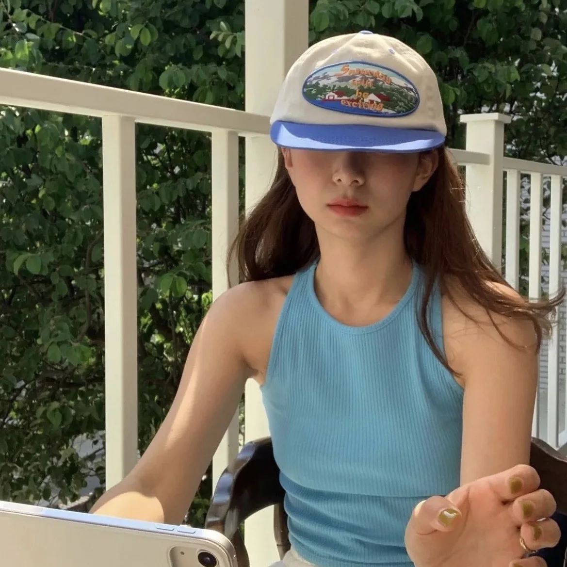Remember Me Embroidered Baseball Cap Soft Top Color Block Hip Hop Flat Brim Cap Unisex Spring Summer Autumn Winter Casual Hat