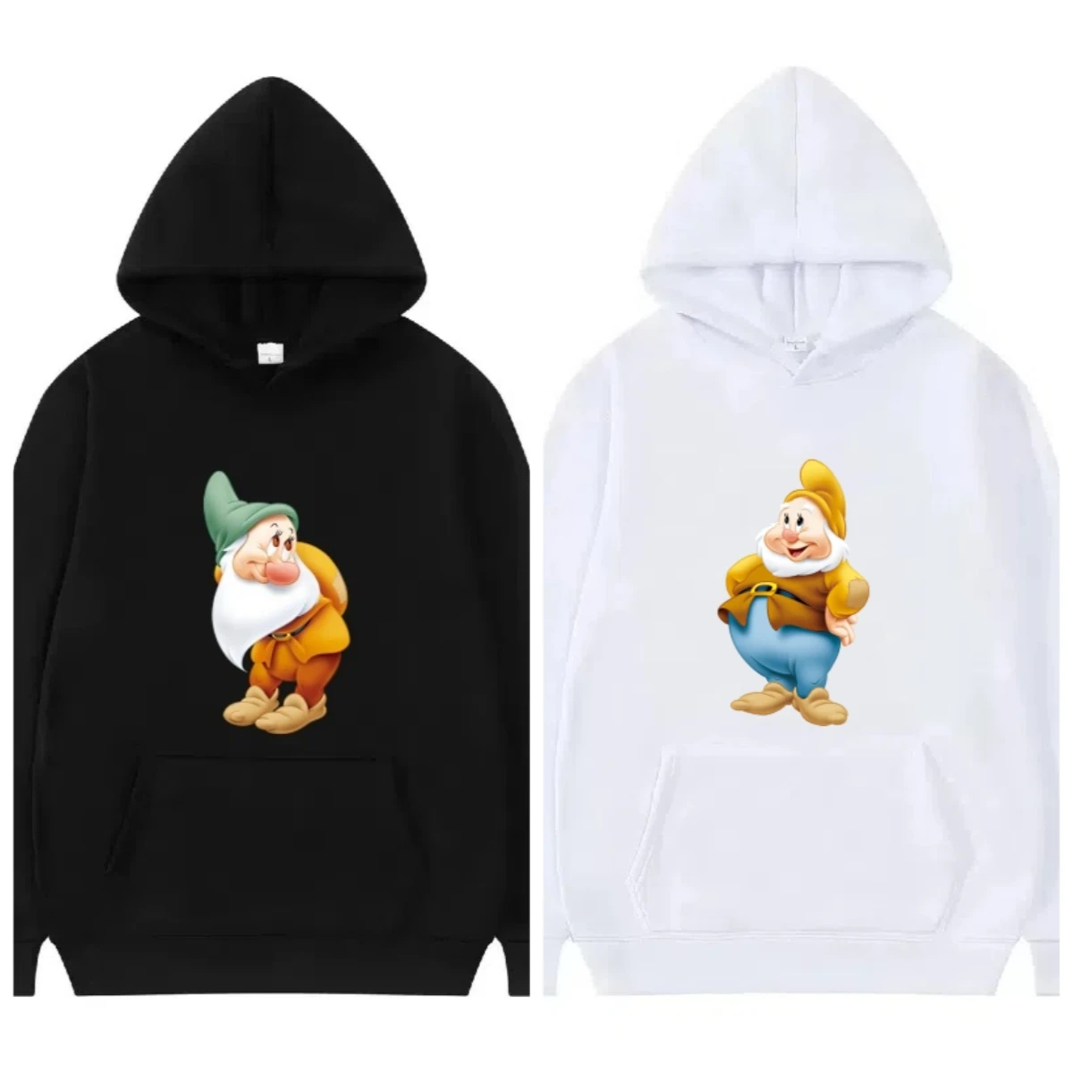 Disney Cool Frozen Pattern Trendy Casual Allentato Moda Donna Allentato Sport Nero Autunno Top Felpa con cappuccio Donna Parità da uomo Pullover