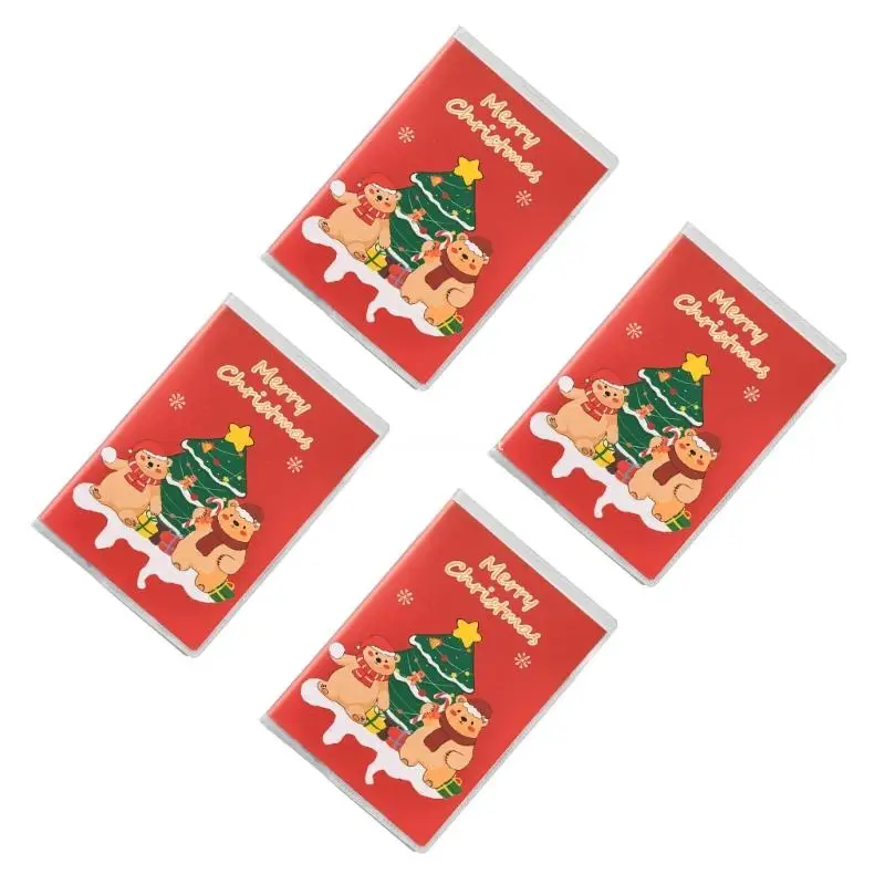 4Pcs Christmas Themed Notebooks 128Pages Lined Pocket Notepads Small Journal Dropship