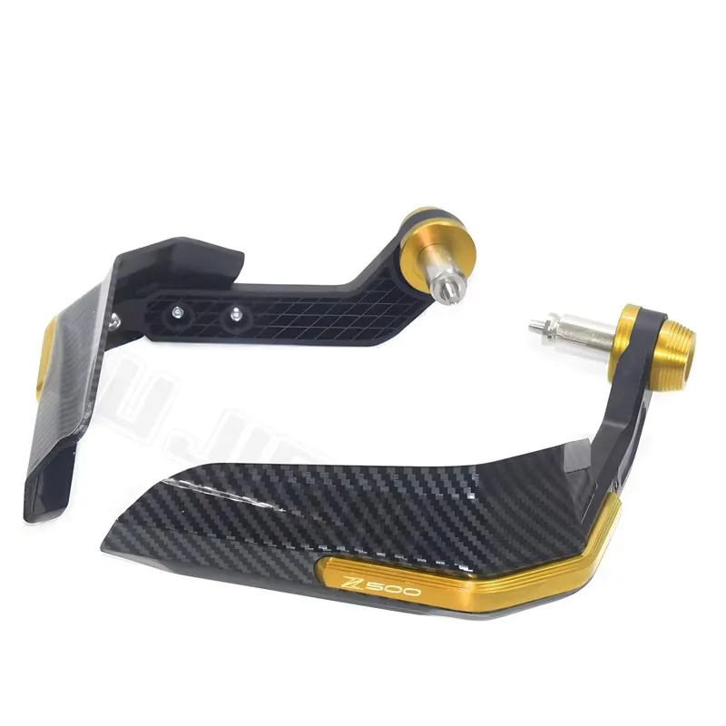 ل Z500 ألياف الكربون دراجة نارية حامي الزجاج الأمامي، اكسسوارات الدراجات النارية، حامي مقبض الفرامل، شعار رائع