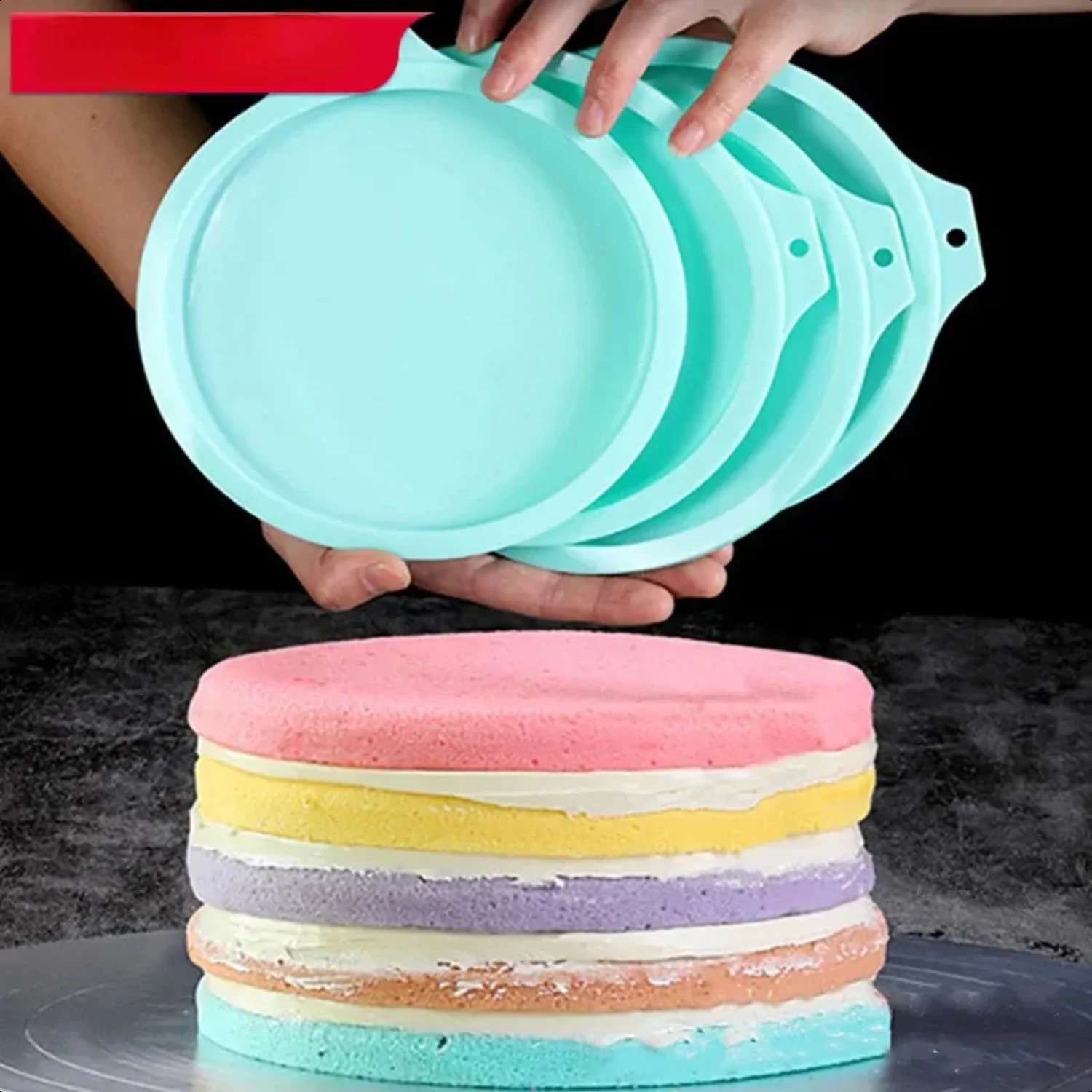 Create stunning and impressive layered cakes with this gorgeous and durable silicone kitchen tool set. This set includes 4/6/8 i