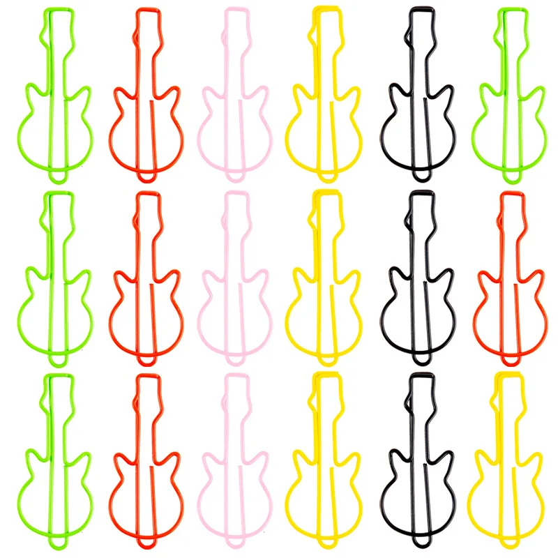 

Скрепки в форме гитары, офисные канцелярские принадлежности для организации документов и заметок, металлические скрепки для бумаг, зажимы для переплета, металлические зажимы, канцелярские принадлежности