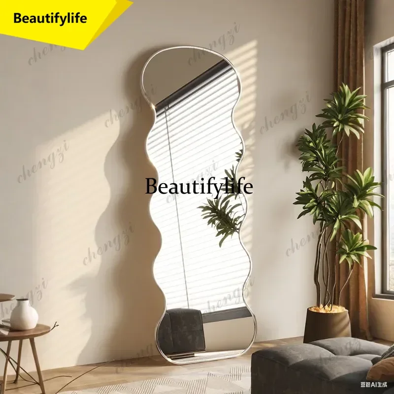 Full body floor fitting mirror Explosion-proof household full-length mirror a17