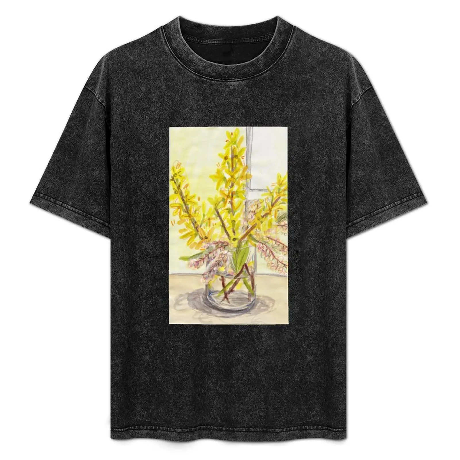 Very Yellow T-Shirt Basic Plain Short Sleeve Crew Neck Tee