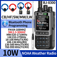 BAJETON BJ-8300 Ham Radio SW AM SSB CB Amateur Wireless Bluetooth Phone Programming Walkie Talkie NOAA Handheld Two Way Radio